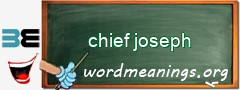 WordMeaning blackboard for chief joseph